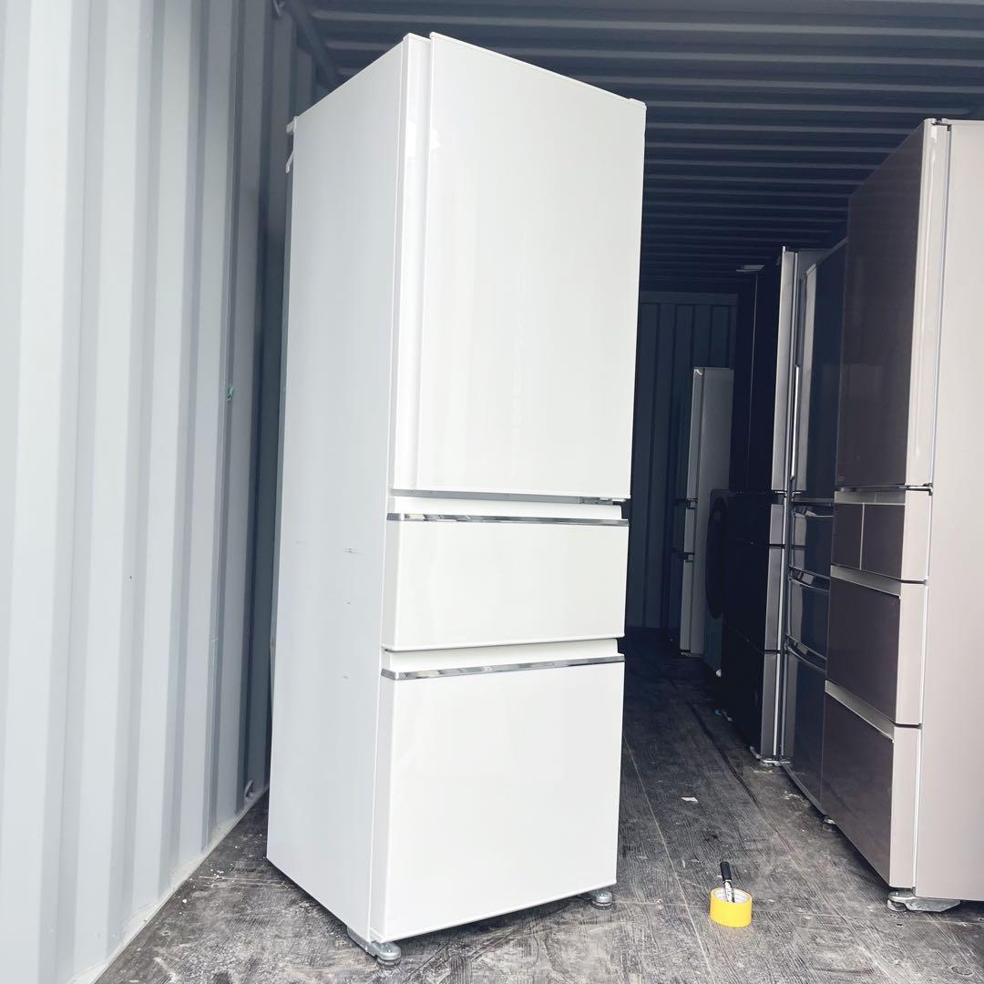 48取付無料！三菱自動製氷機搭載！高性能クリスタルホワイト3ドア冷蔵庫！洗濯機