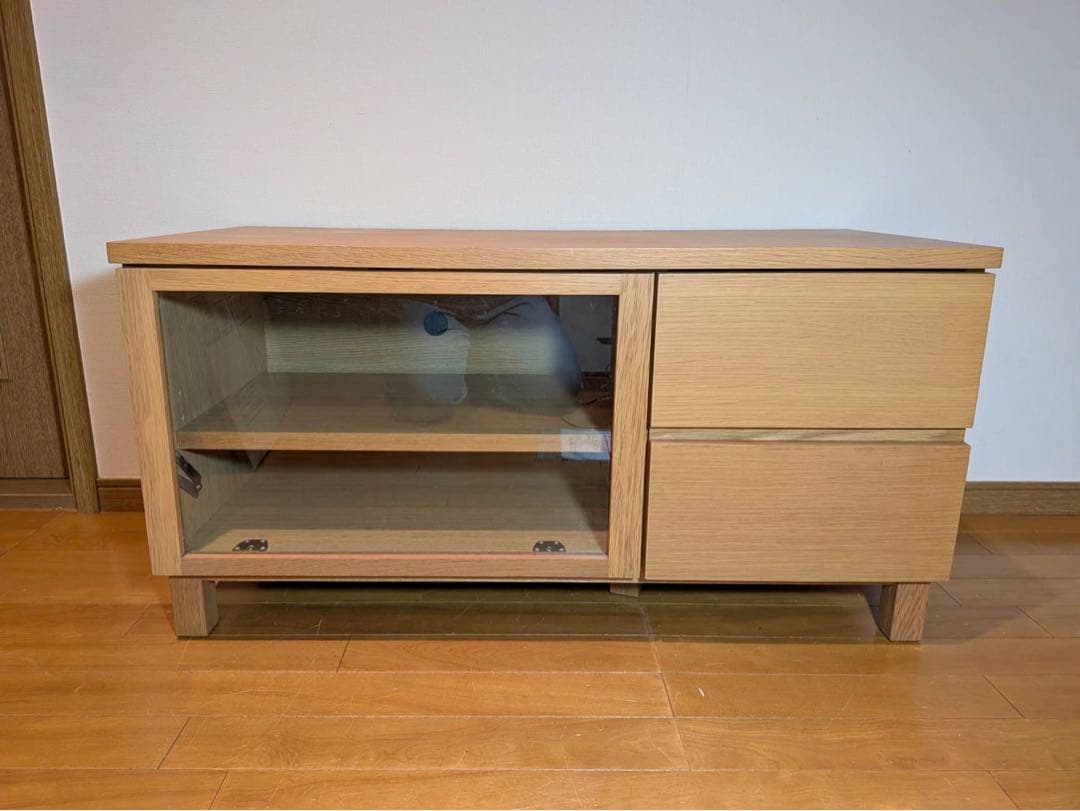 ■送料込■無印良品 木製テレビボード オーク材 収納棚 TV台木製家具 廃盤