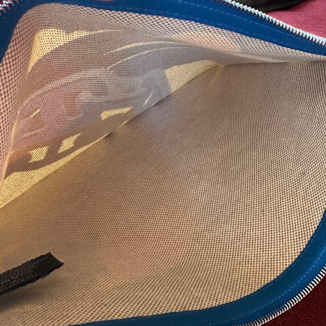 エルメス シェーヌダンクル ポーチ ベージュ ブルー