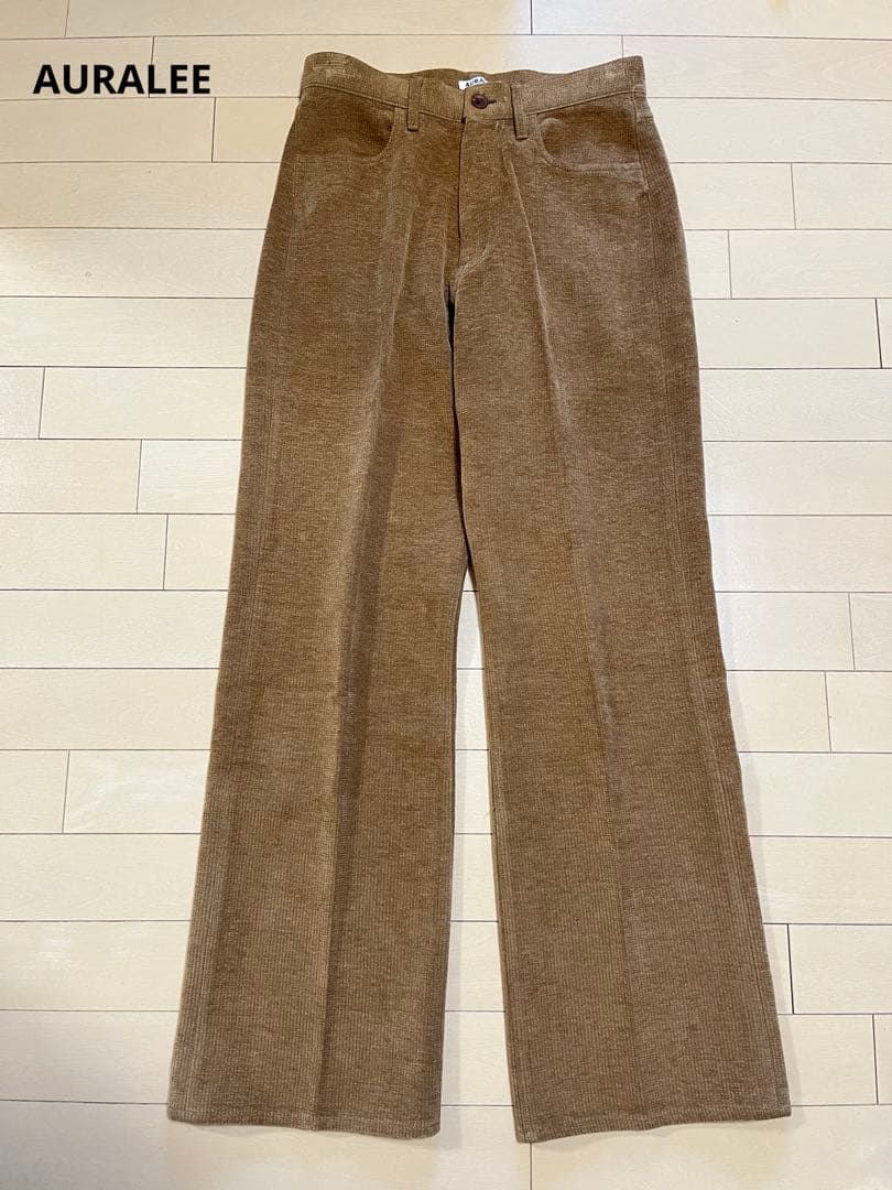 美品／AURALEE オーラリー　WOOL COTTON MOLE PANTS