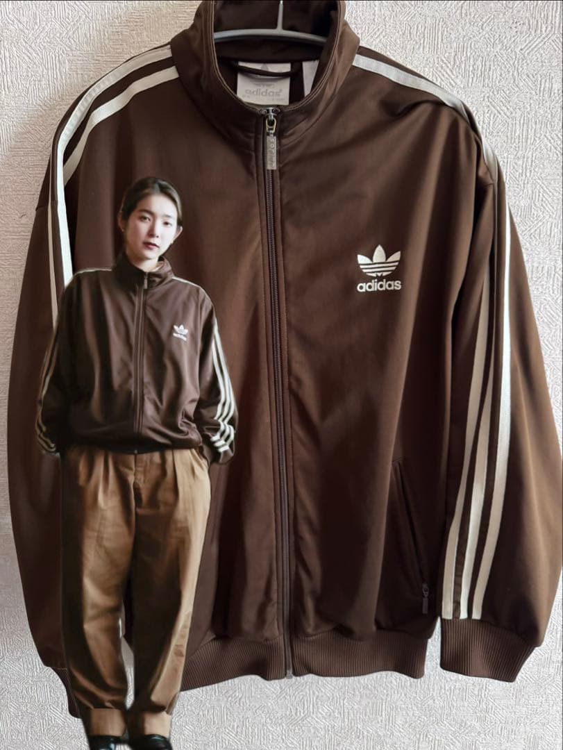 90s adidas トラックジャケット ブラウン 在原みゆ紀さん着