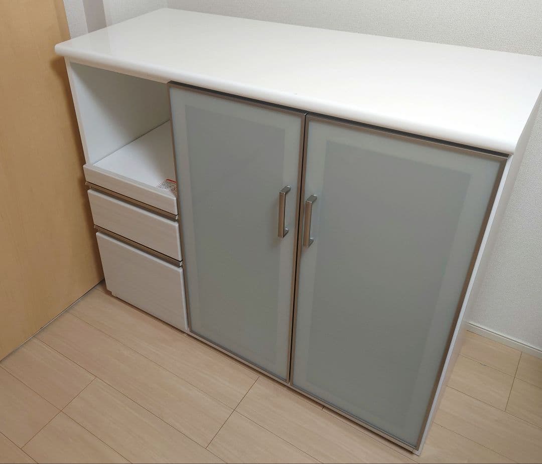 キッチンキャビネット　食器棚　Nポスティア　ホワイト