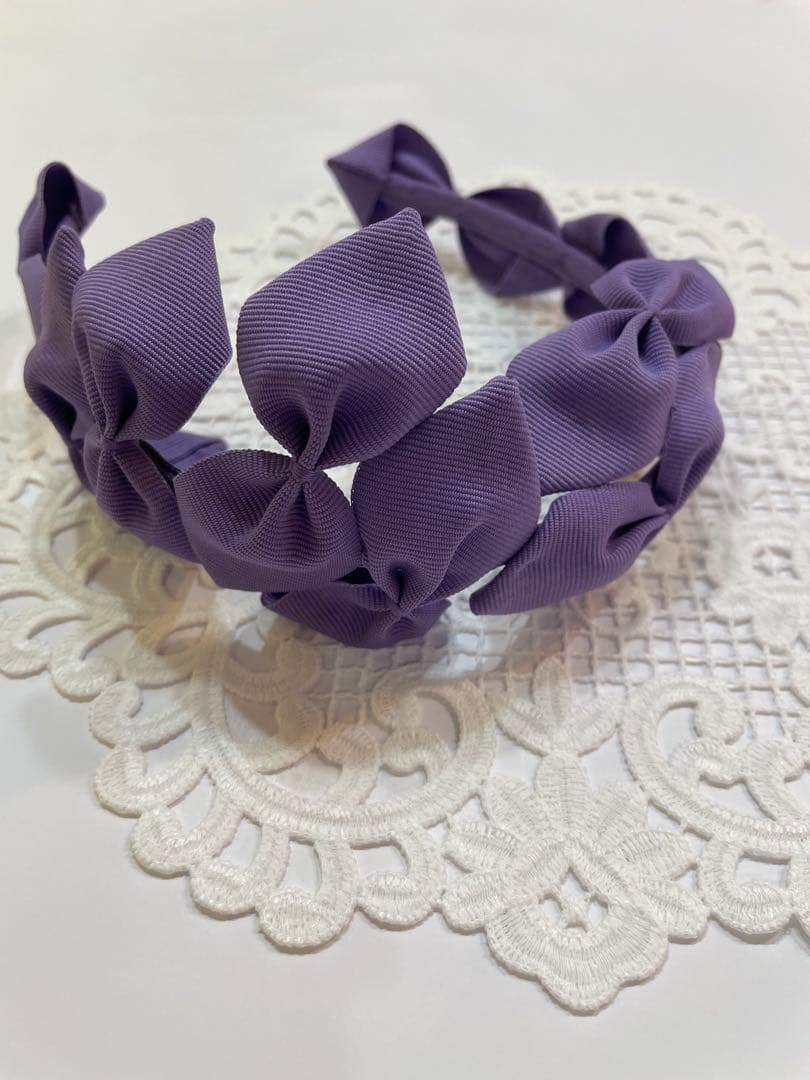 Jennifer Ouellette 紫 リボンヘアバンド