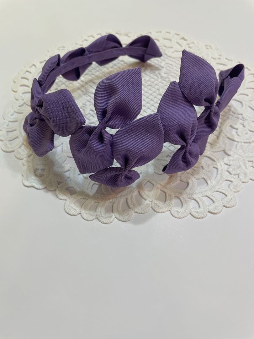 Jennifer Ouellette 紫 リボンヘアバンド