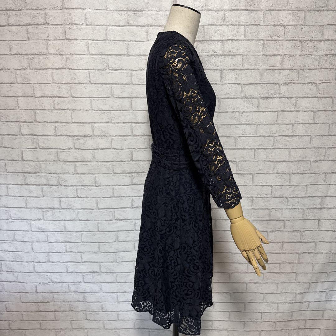 kay me 美シルエット レースワンピース ネイビーオフィス　パーティ