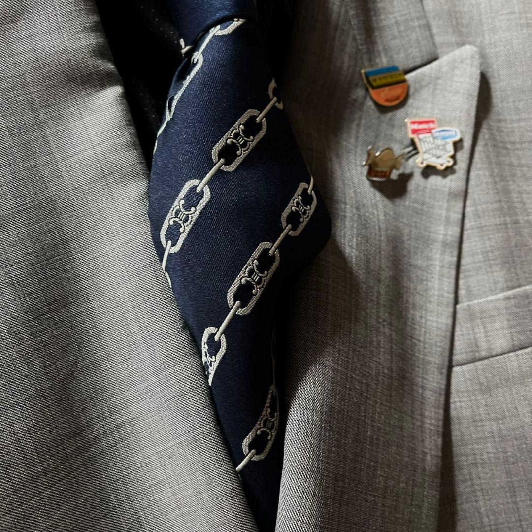 豪華5点セット✨90s高級ダブルブレストスーツ+CELINEネクタイ他