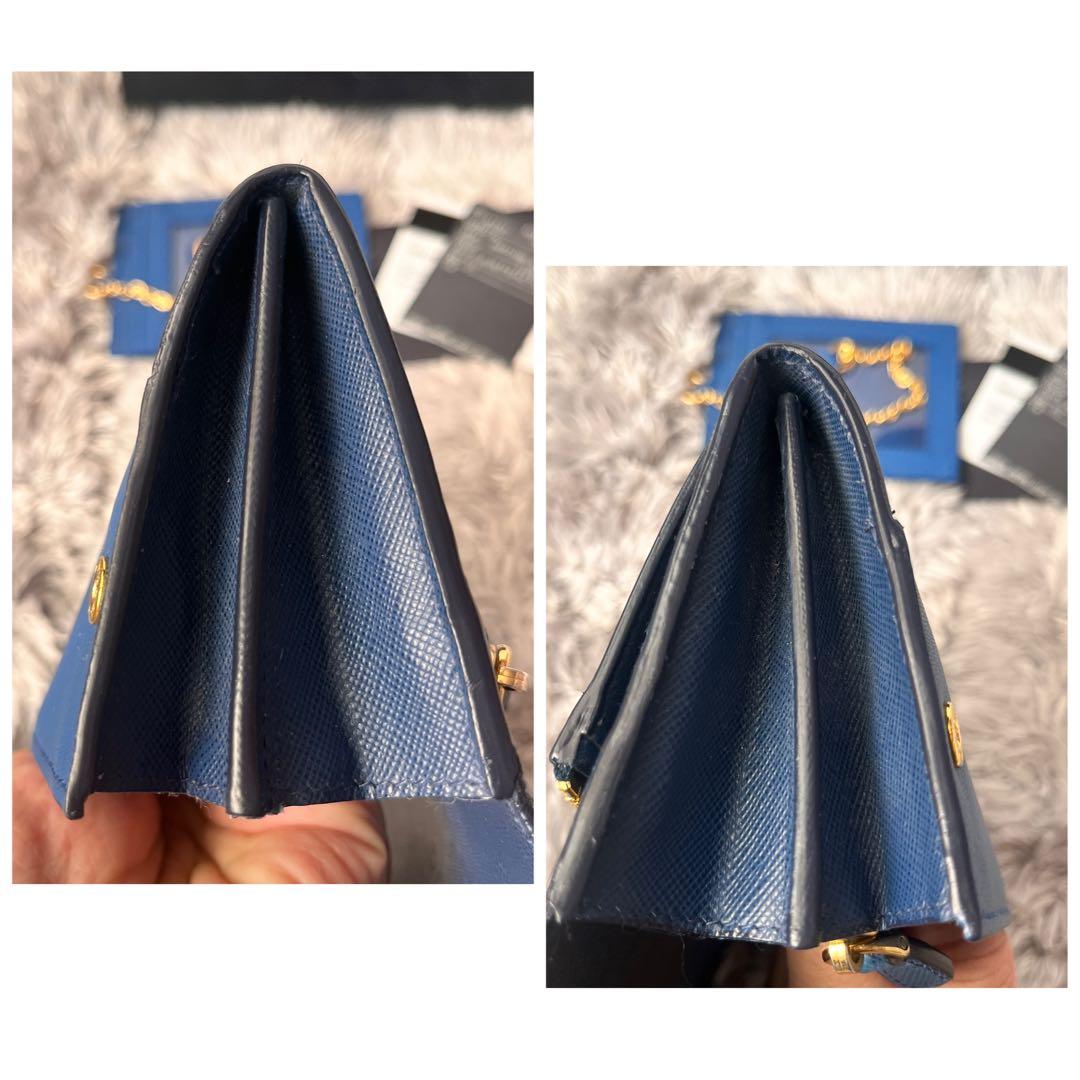 極美品✨PRADA 長財布　バイカラー　サフィアーノ　カードケース　メタルロゴ