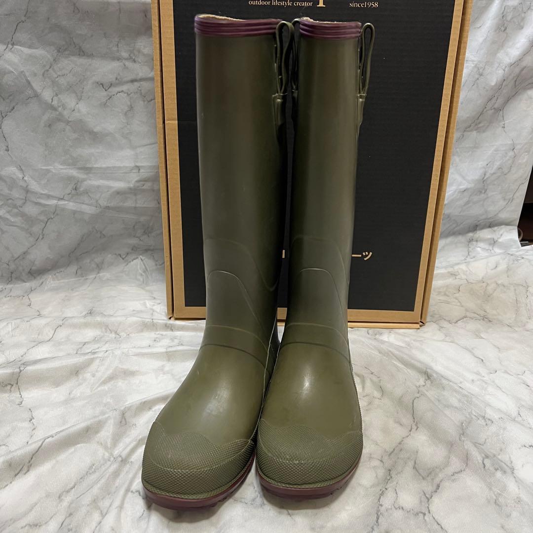スノーピーク NOASOBI ラバーニーブーツ 長靴 箱付き オリーブ サイズＳ