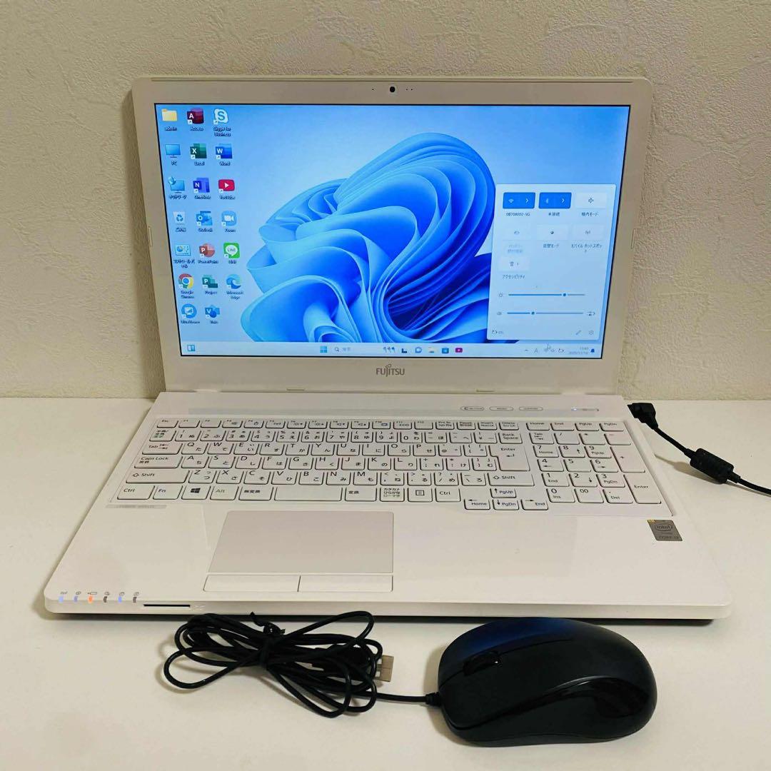 Y85 FujitsuノートパソコンSSD高速 Windows11オフィス付き