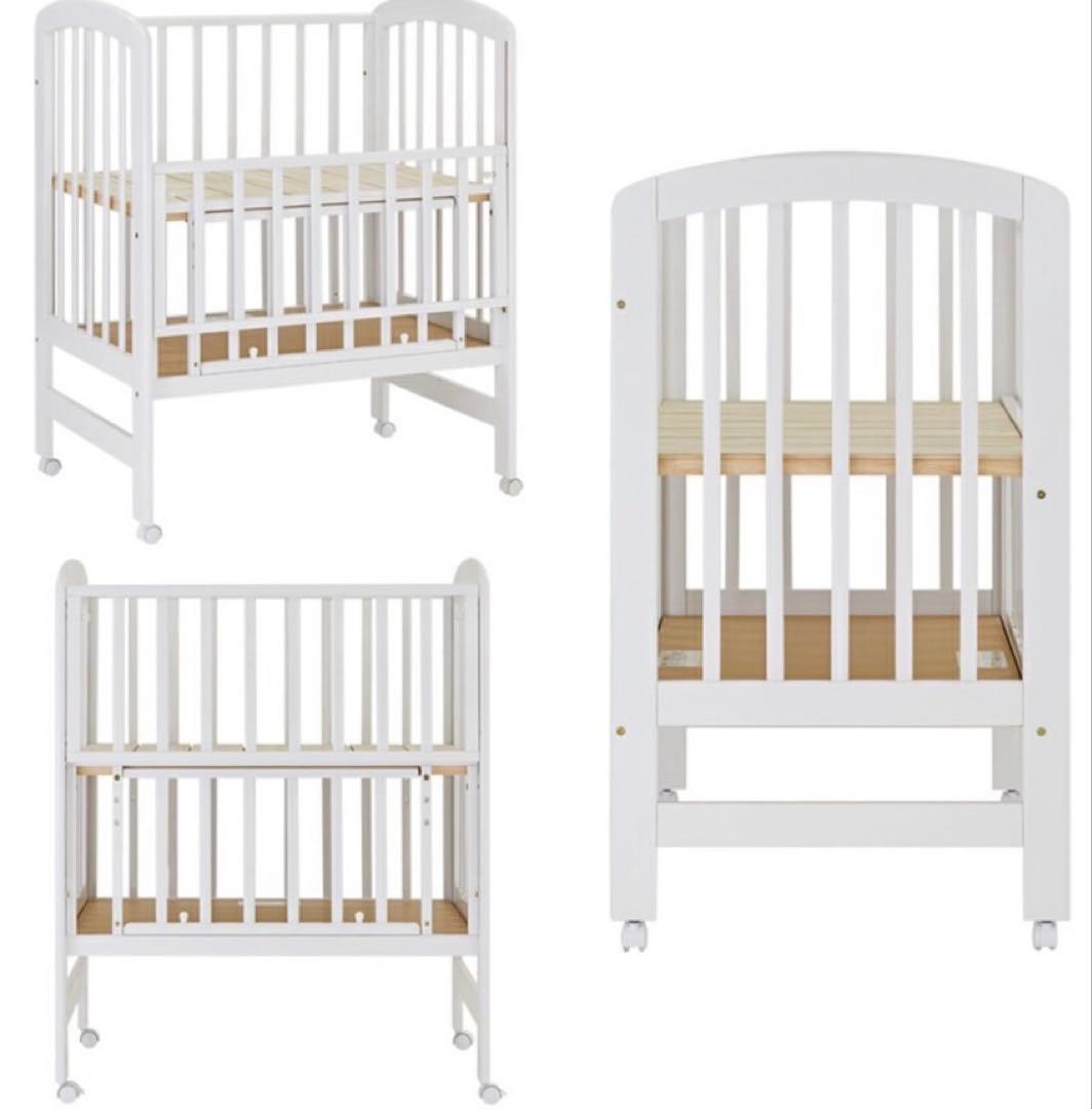 KOTOJI カトージ　ベビーベッド　ミニ　ハイタイプ　ホワイト　木製