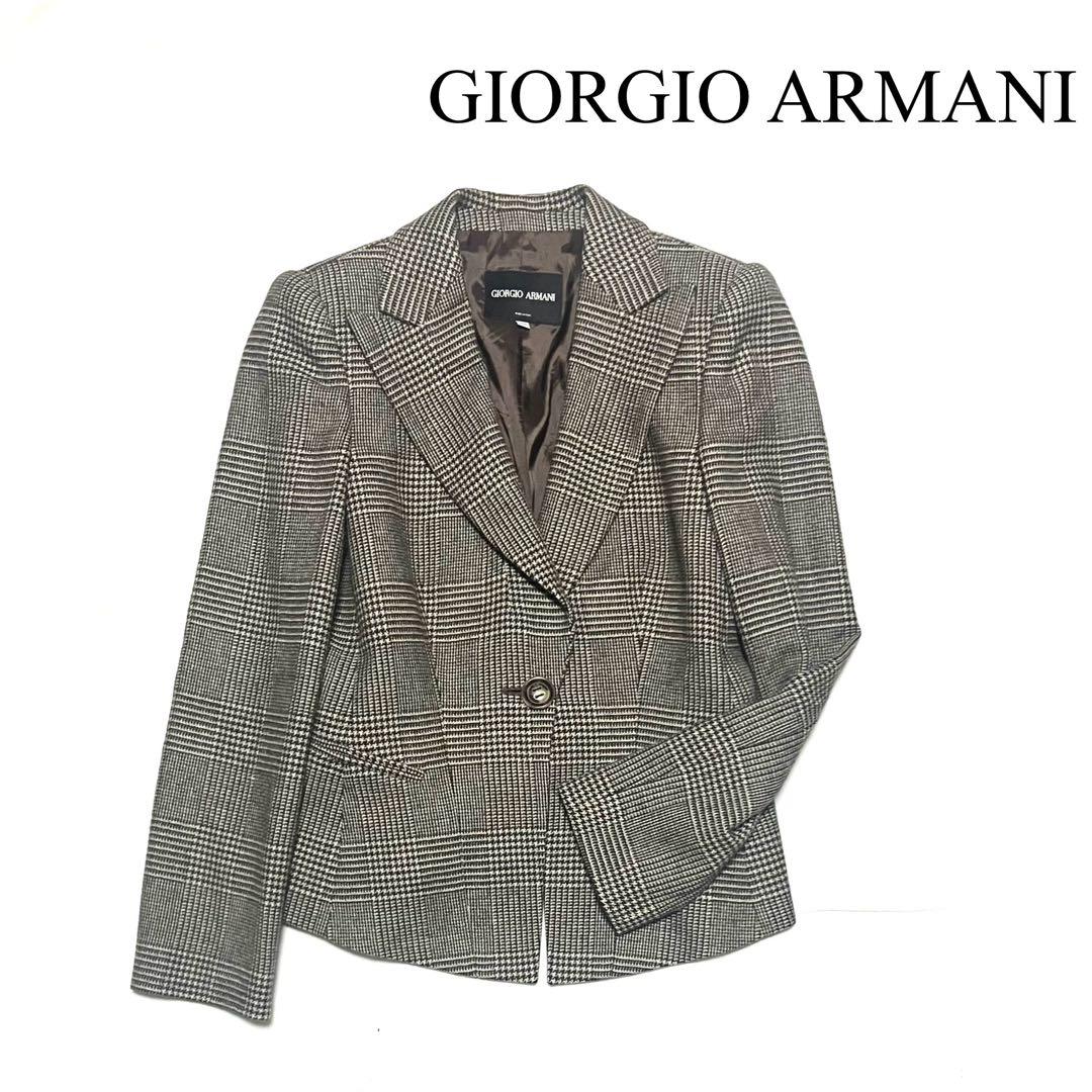 美品　ジョルジオ アルマーニ　ジャケット　グレンチェック柄　総柄　40