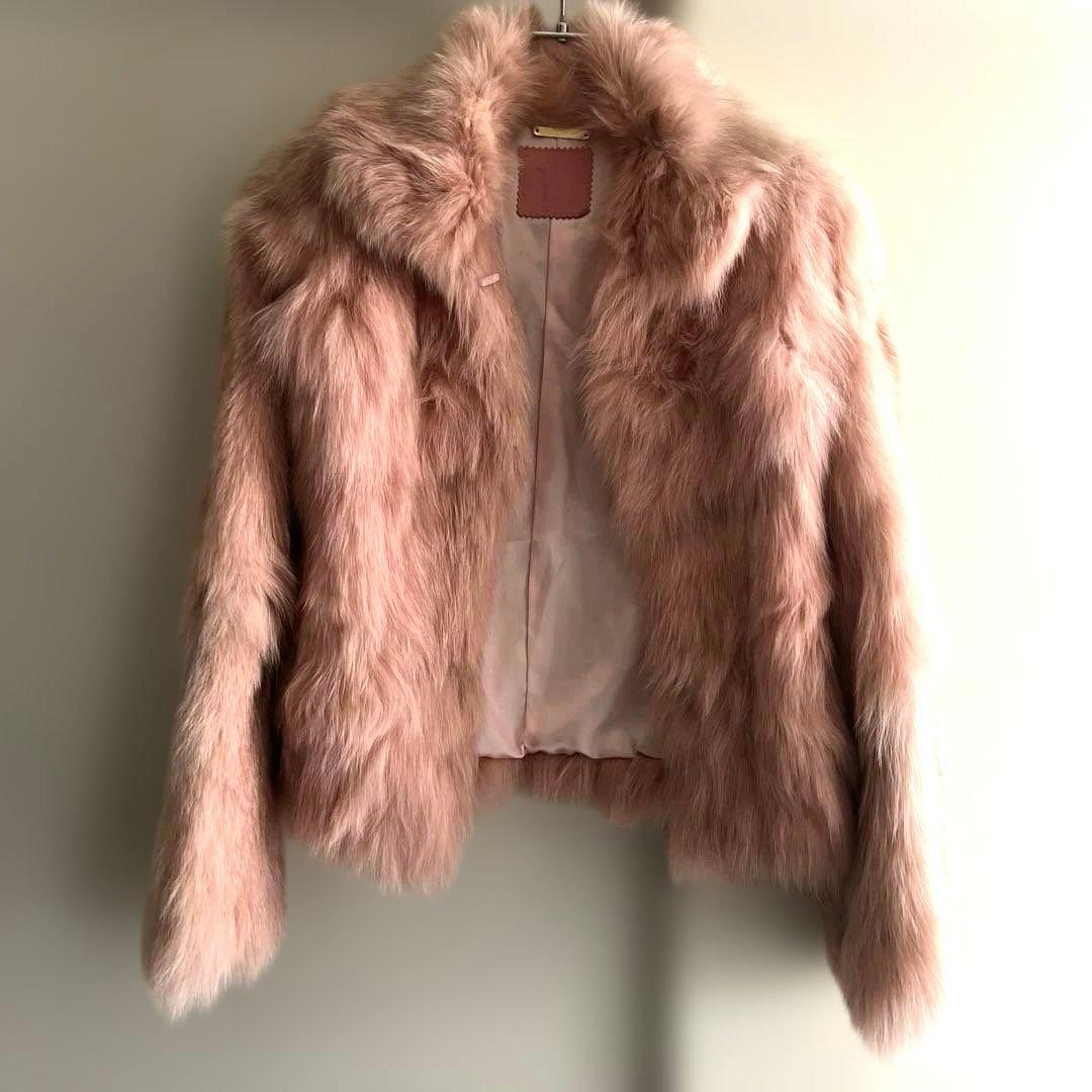 【レア】 Y2K ピンク ファーショートジャケット　本革　フェアリー　グランジ