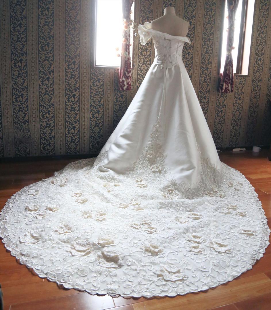 595グレースGRACEワンショルダー高級ウェディングドレス7号9号11号S～M