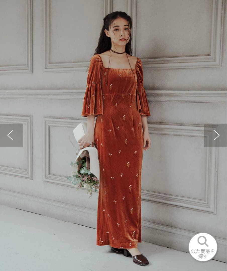 Kastaneオケージョンドレス ベルベットドレス キャメル サイズ1