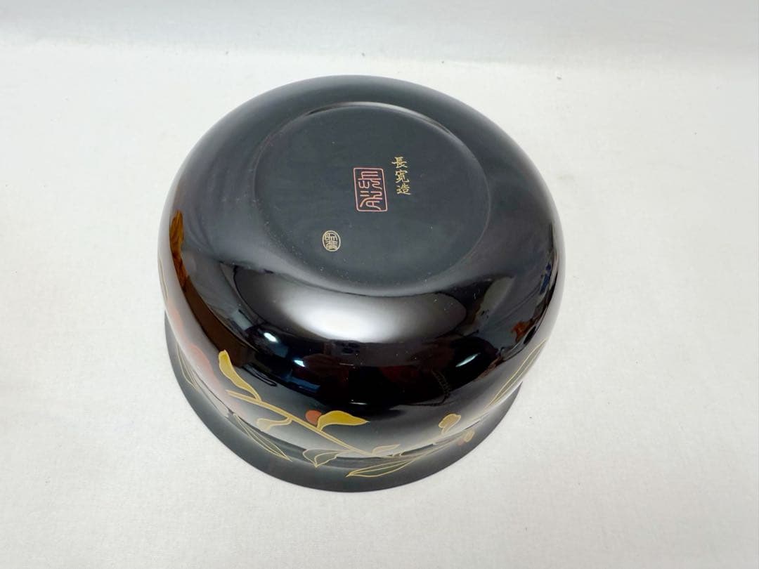 ほぼ未使用 茶道具 平安象彦 木製 長寛写 牡丹唐草 砂金袋形 喰籠菓子器 共箱