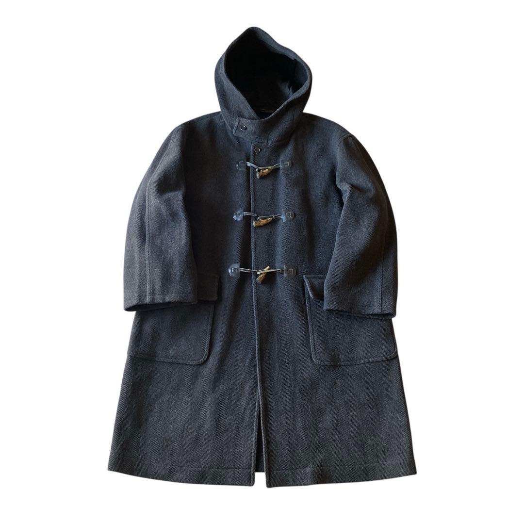 80s90s イタリア製 オーバーサイズ ヘリンボーンウール ダッフルコート