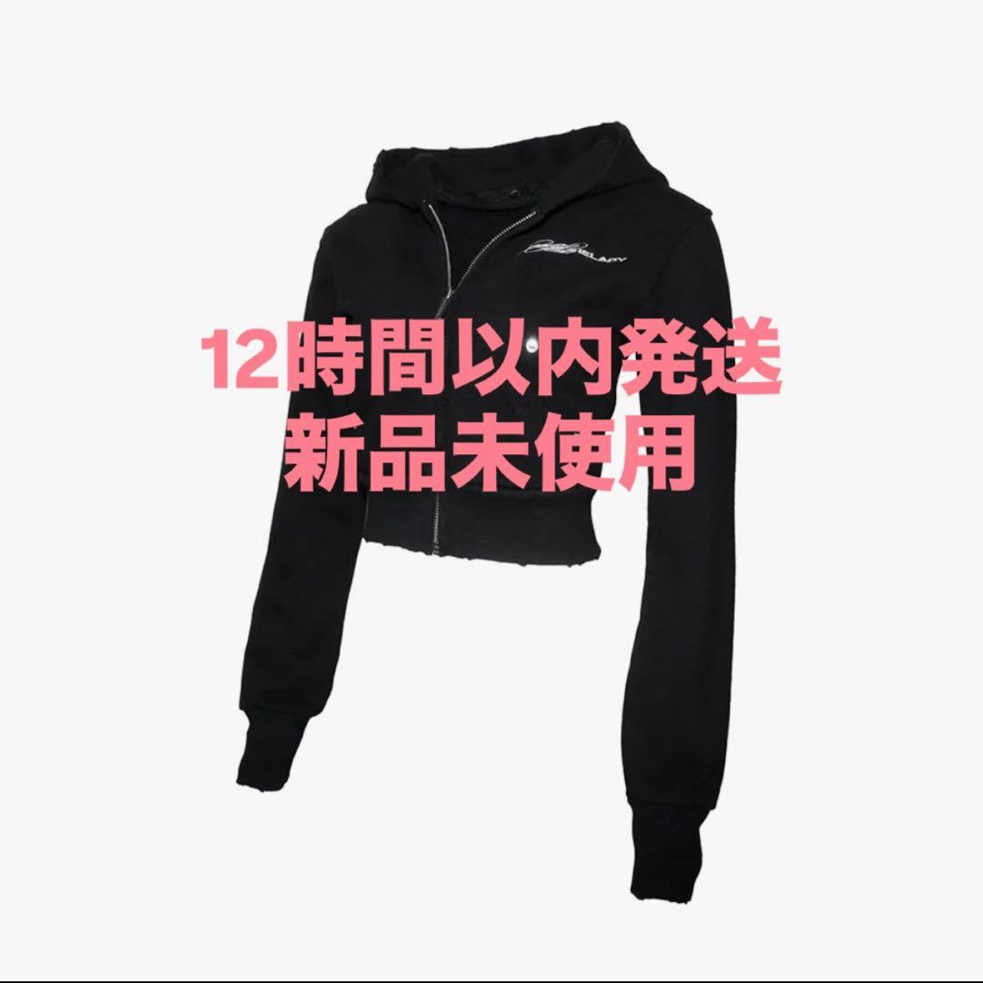 トップス theredthread zipup hoodie cropped black