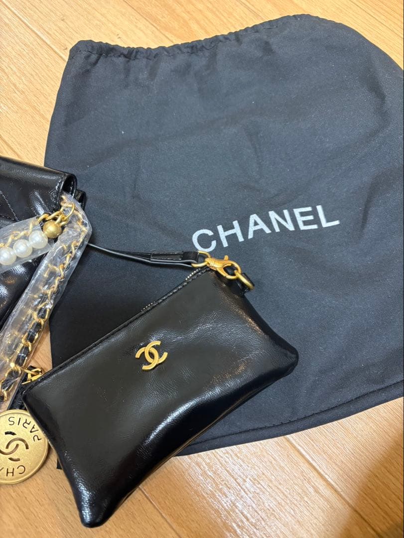 即購入可!即日発送！CHANEL ノベルティブラックレザー バッグ