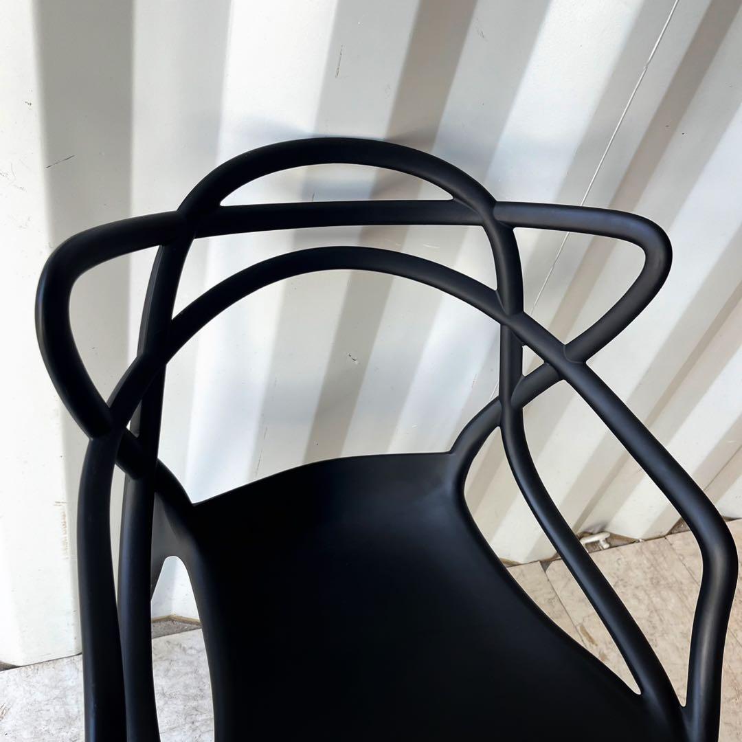 取付無料！カルテル マスターズチェア ブラックスタッキング ダイニングチェア