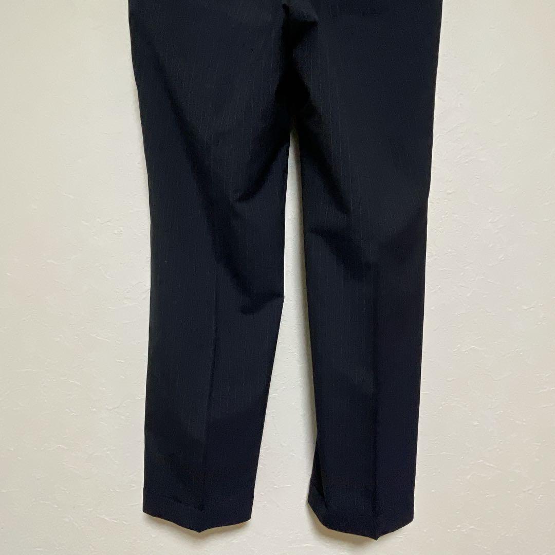 【美品】ニューヨーカー ピンストライプスーツ 上下 AB7 ネイビー ウール混