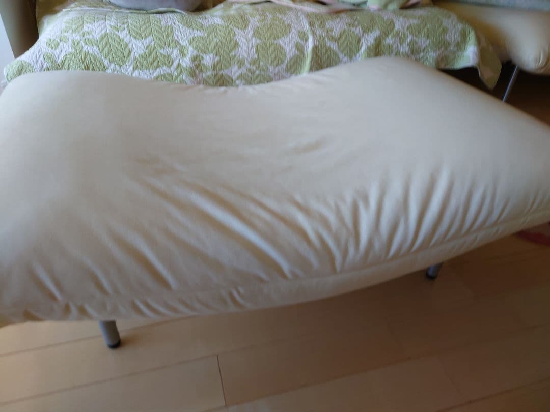 MAKI様用☆リーン・ロゼ　オットマン　ミルキーホワイト生地