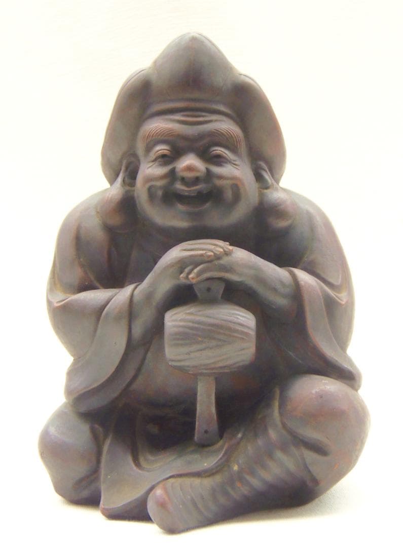 古備前 七福神 座大黒天 大黒様 置物 珍品 レア古備前・レア備前焼 骨董品