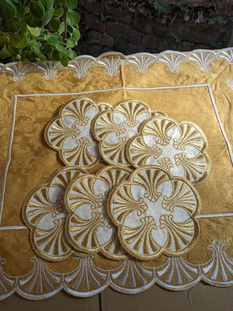 イタリア製センターマット1枚&コースター5枚セットイエズルム