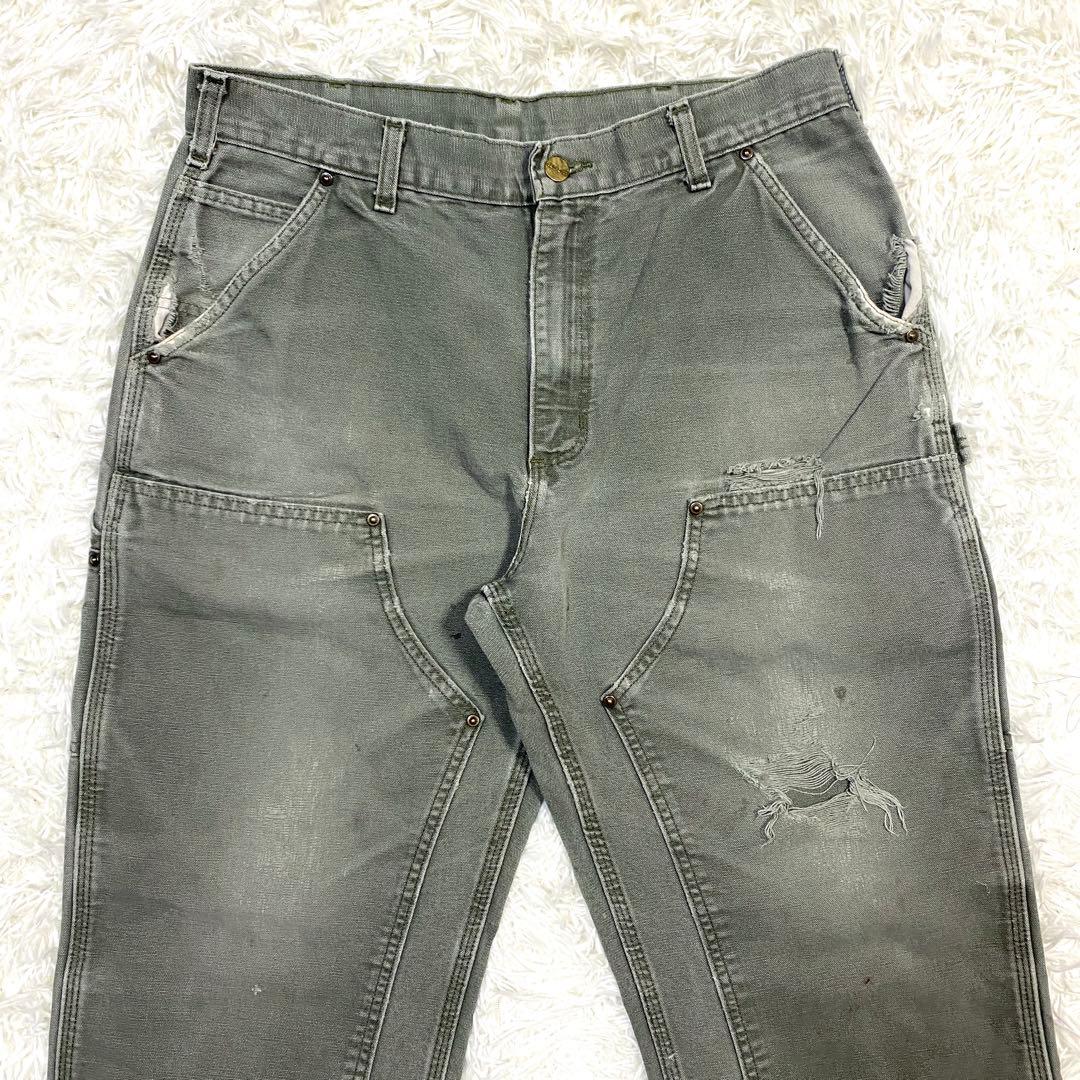 ワ*ル様 襤褸・鬼フェード　カーハート　ダブルニー　モスグリーン　B136 MO