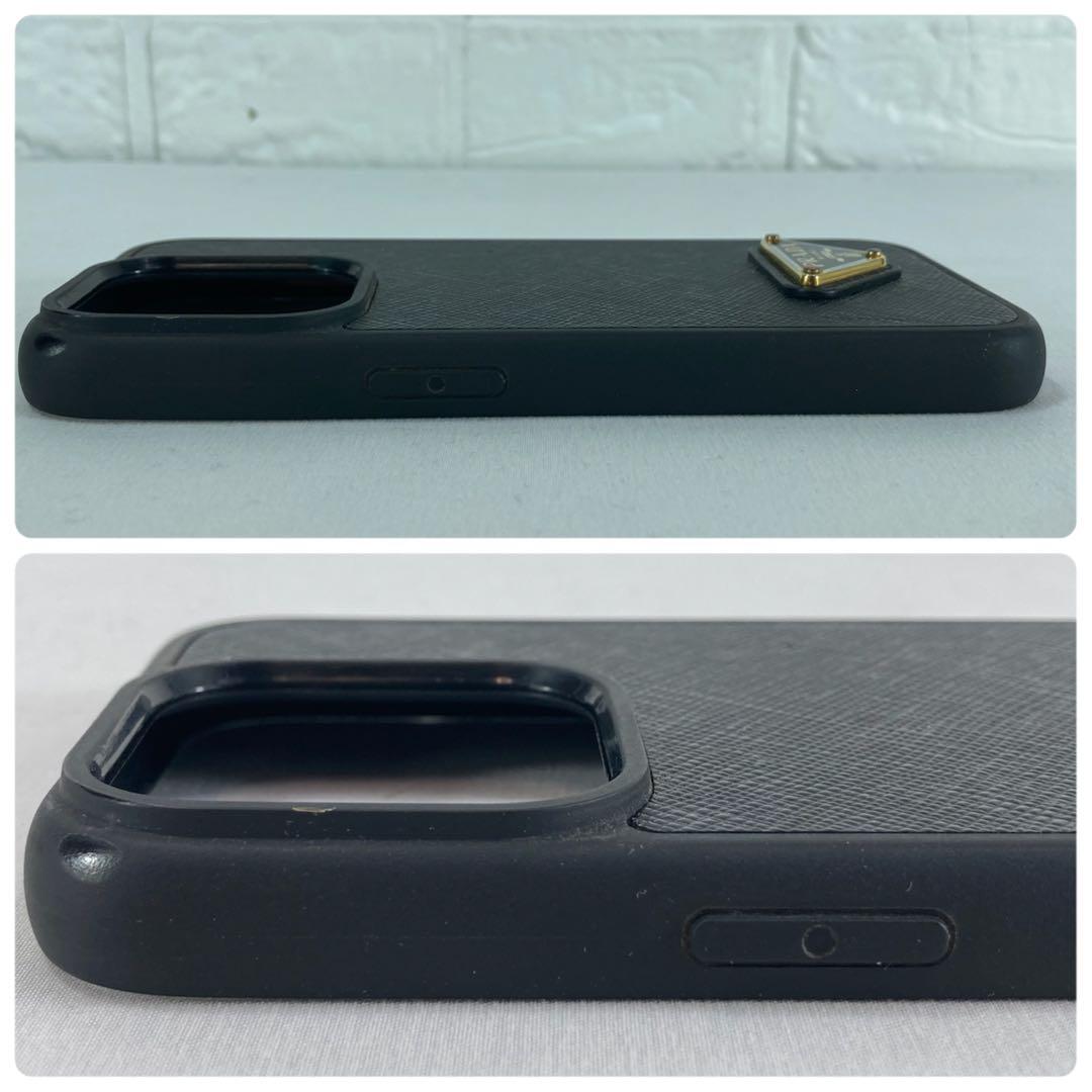 【美品】PRADA プラダ iPhone15PRO用ケース ブラック 三角ロゴ
