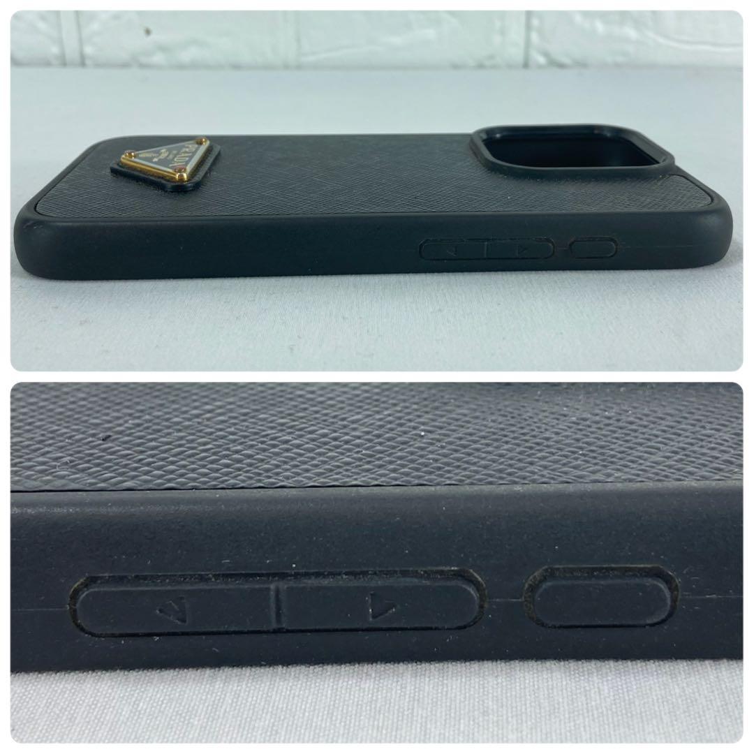 【美品】PRADA プラダ iPhone15PRO用ケース ブラック 三角ロゴ