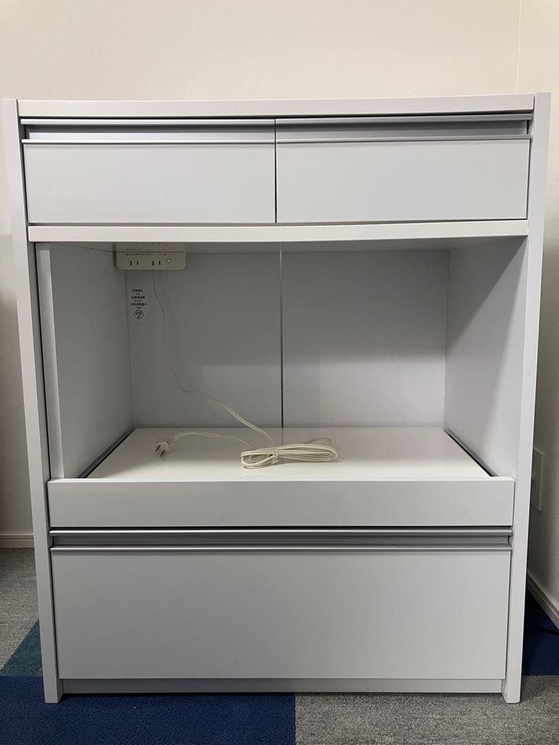 大型レンジ対応 レンジ台 コンセント付き スライド オーブンレンジ 食器棚