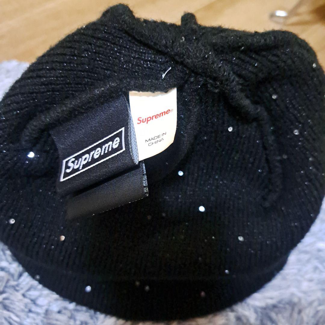 SUPREME 黒 ニット帽