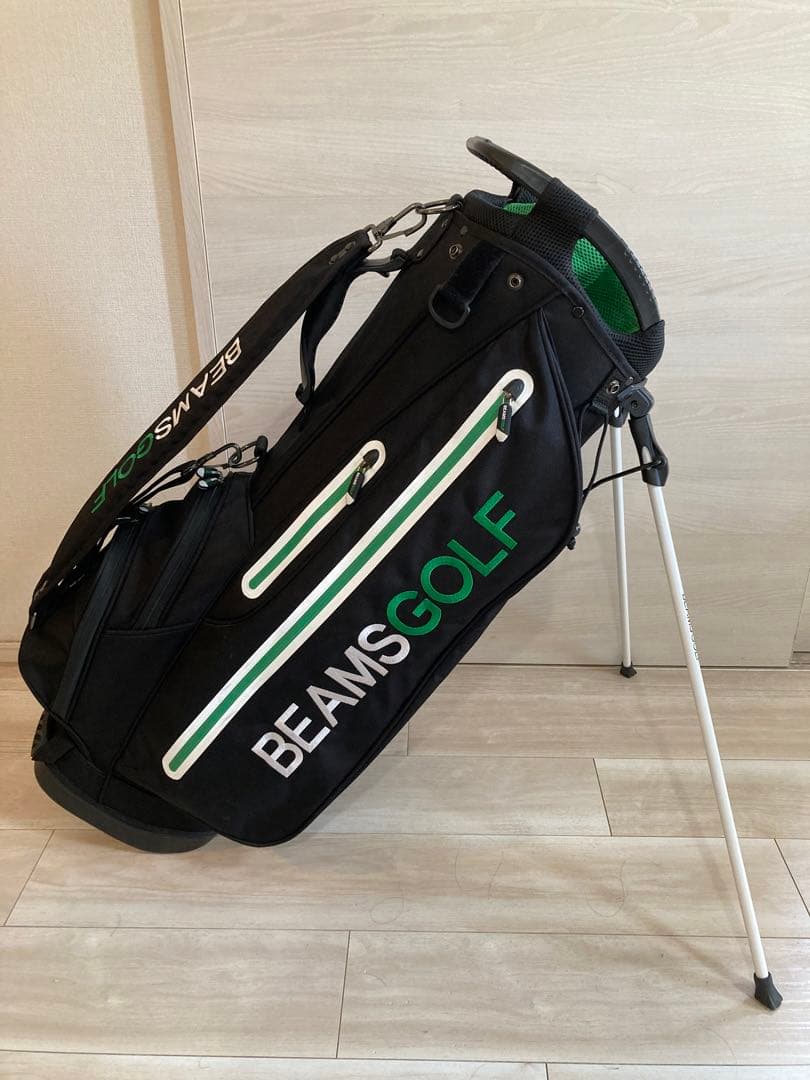 BEAMS GOLF キャディバッグ ブラック/グリーン