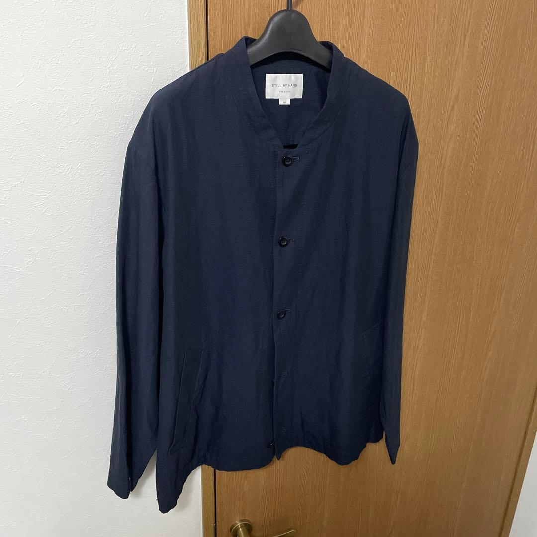 still by hand コットンリネン　ブルゾン　ダークネイビー　50