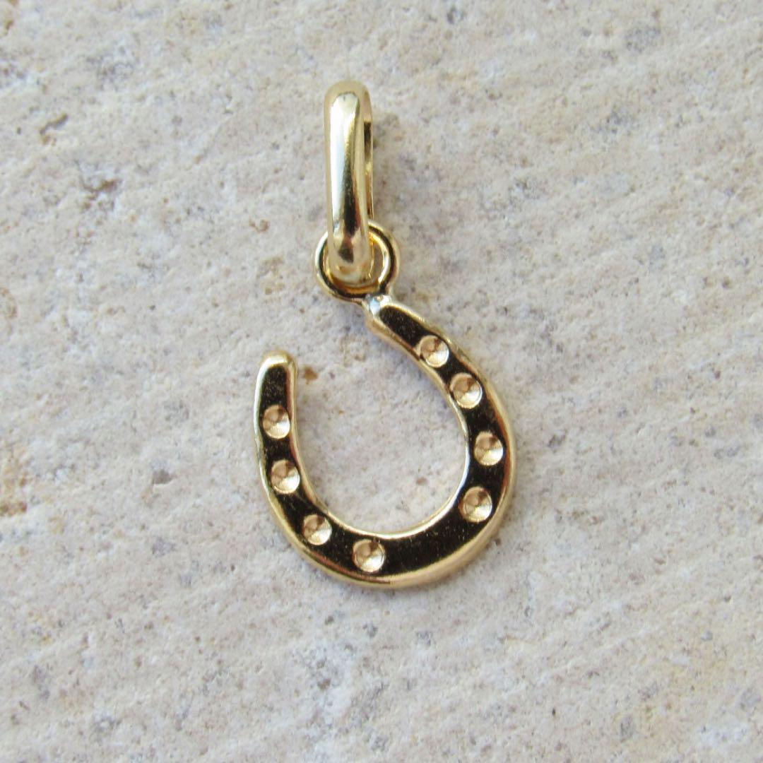 K18 馬蹄 ネックレストップ 18K ホースシュー 刻印 18KYG M