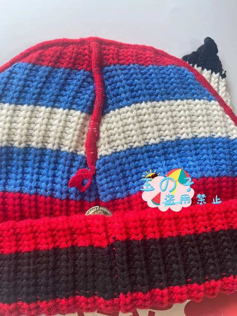 男女兼用CHARLES JEFFREY LOVERBOY ニット帽青赤