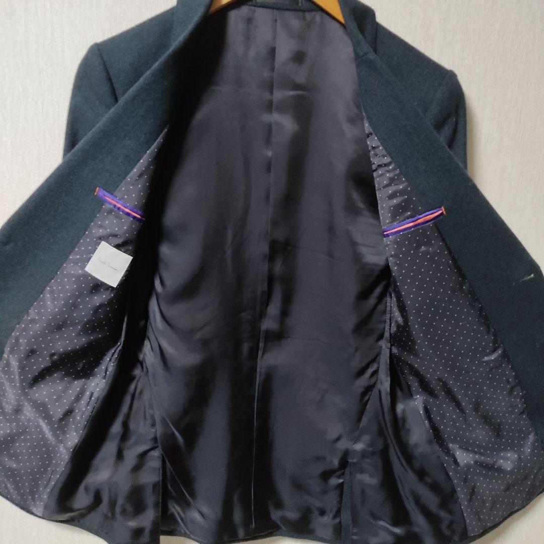 【現行】ポールスミス スーツ上下 セットアップ ヘリンボーン グリーン 緑