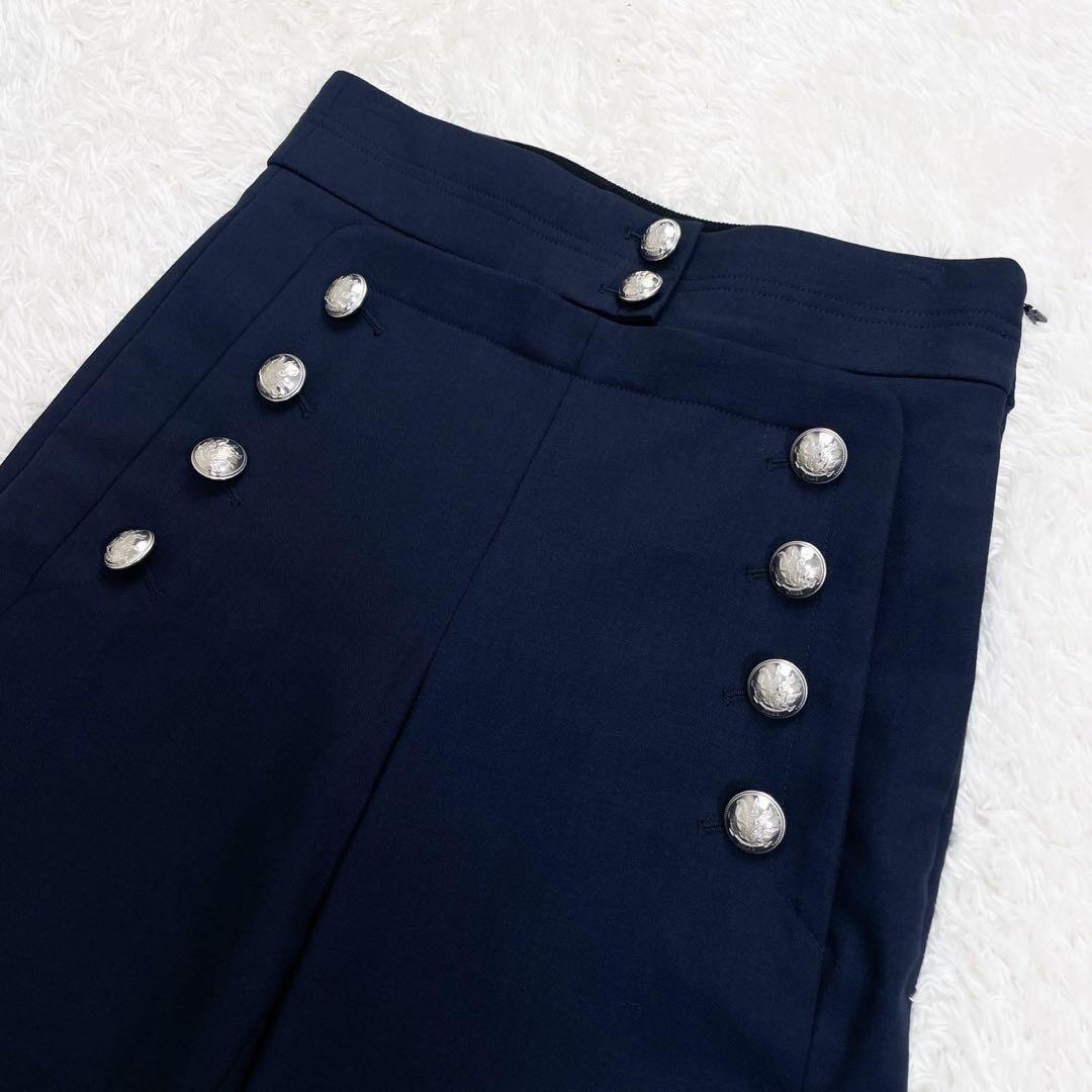 希少てんちむ私物！極美品！クロエ ストレッチウール製 マリン セーラーパンツ S