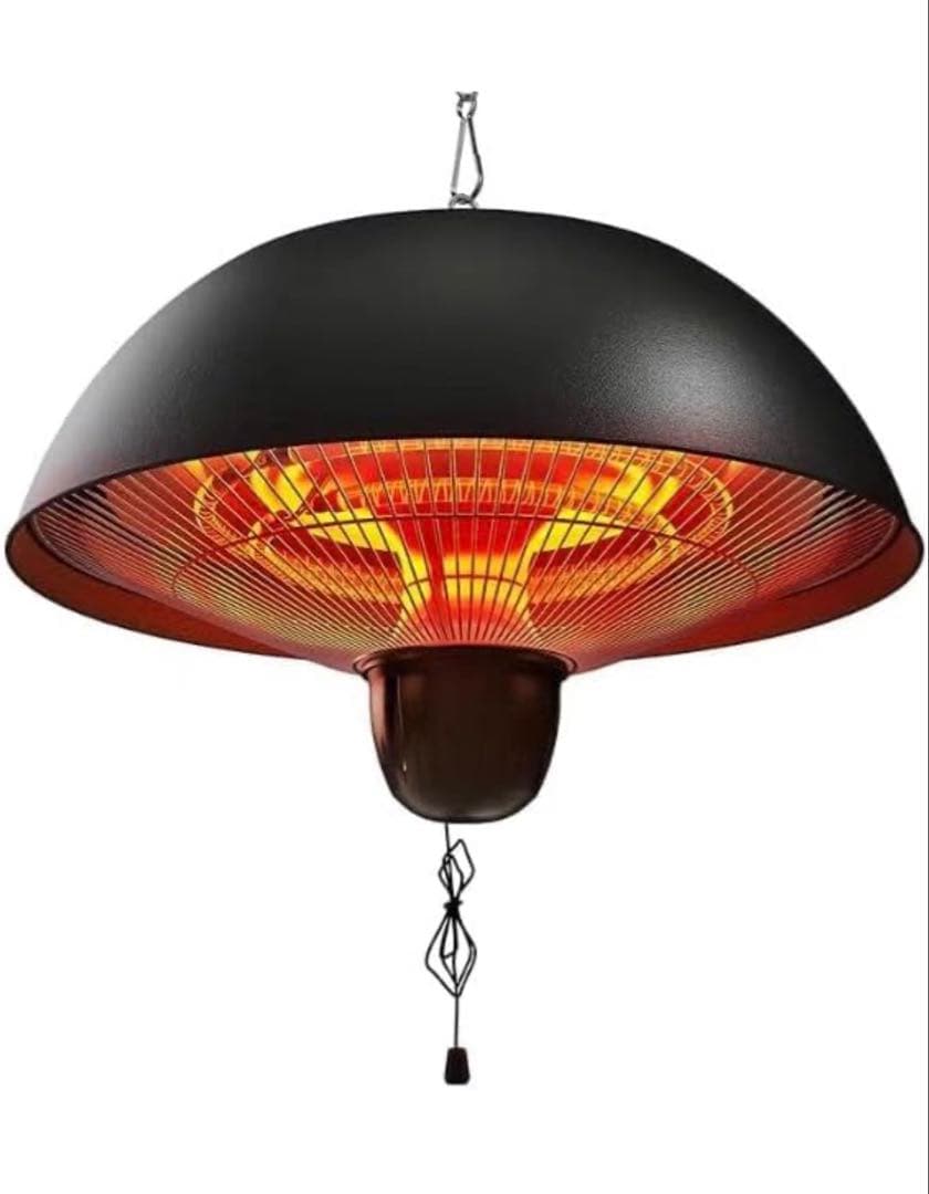 ハロゲンヒーター 屋外ヒーター 吊り下げ式 1500W 3段階温度調整