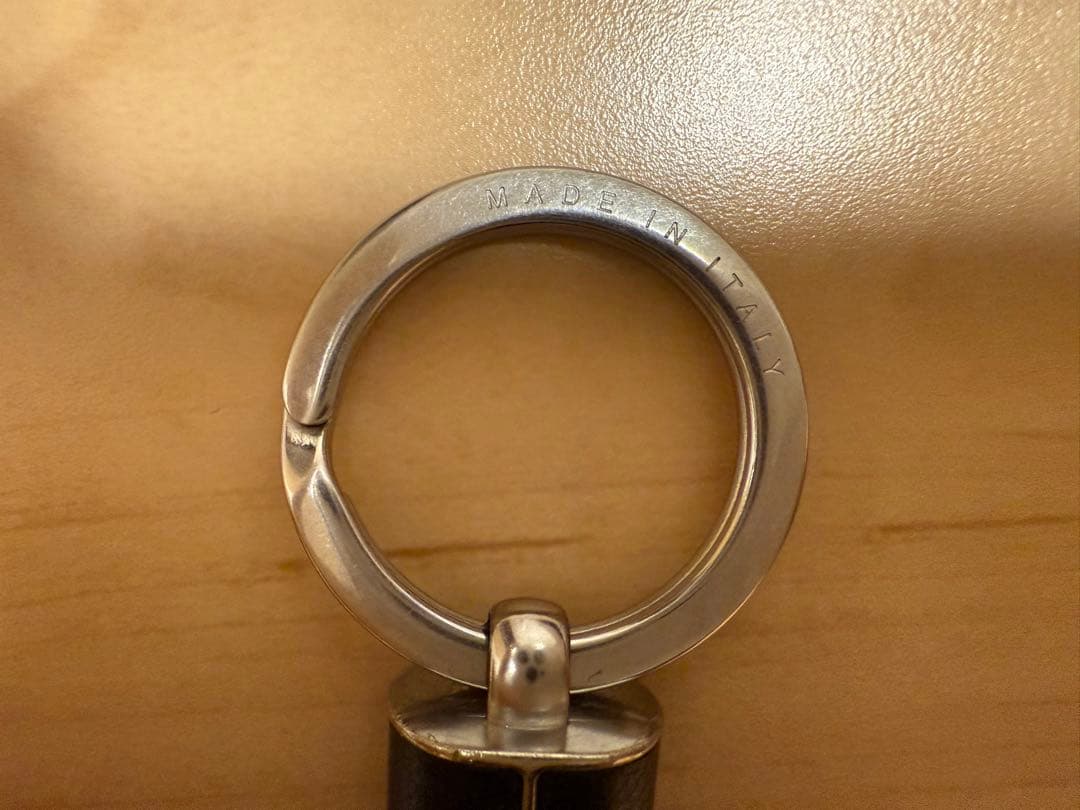 BOTTEGA VENETA ブラック レザー キーホルダー