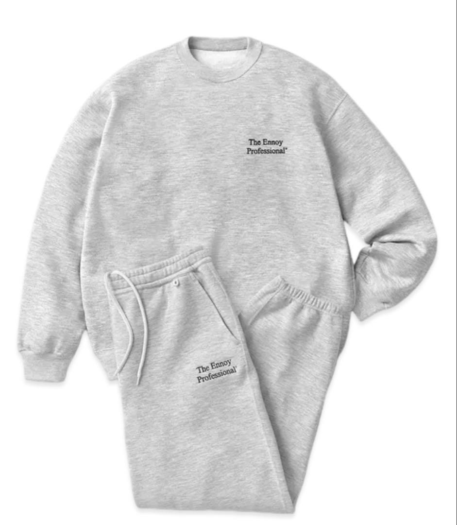 エンノイ プロフェッショナル クルースウェット セットアップ グレー　新品未使用