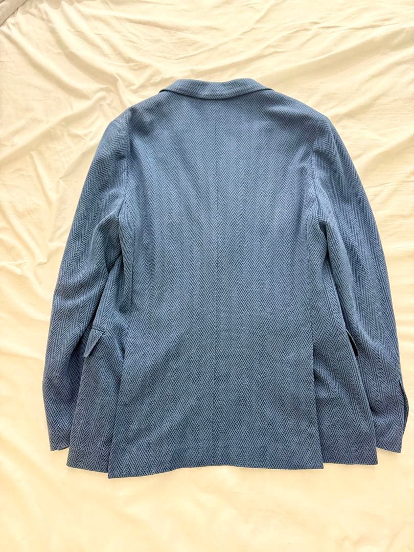 BRIONI ヘリンボーン ニット ジャケット ブルー