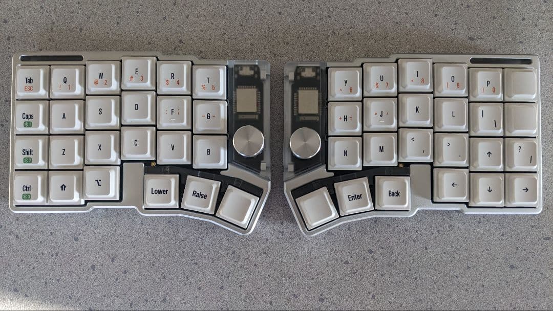 Cornix LP 分割キーボード シルバー・ホワイト CE 技適認証済み