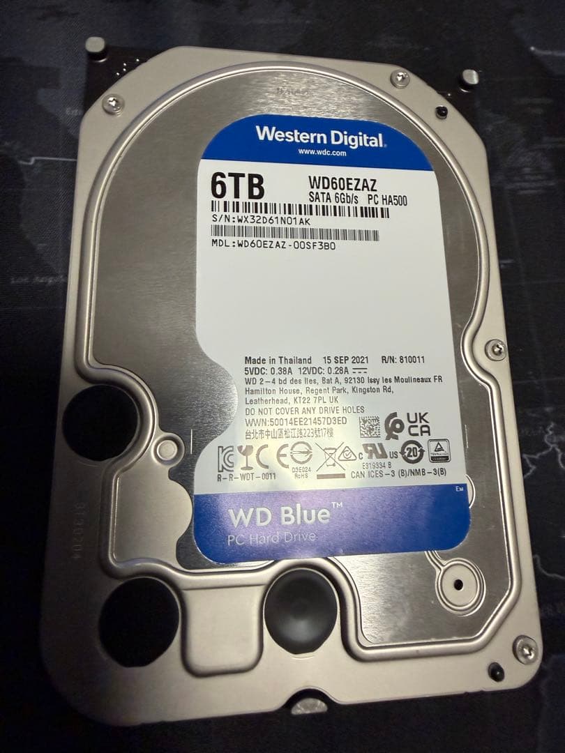 内蔵型ハードディスクドライブ WD60EZAZ 6TB HDD