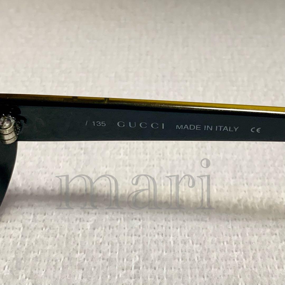 【GUCCI】 グッチ オーバルサングラス Gロゴ ユニセックス 極美品