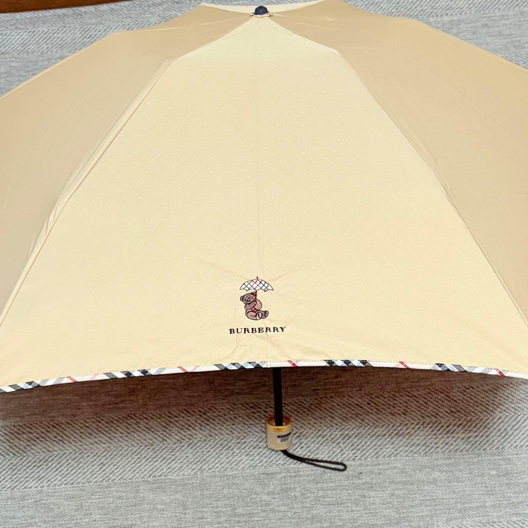 美品　BURBERRY バーバリー　ベア　ノバチェック　晴雨兼用折りたたみ傘