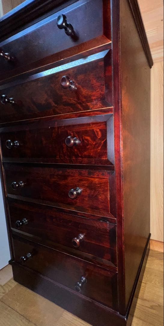 6段チェスト 民芸調　整理箪笥 収納家具 和家具 レトロ