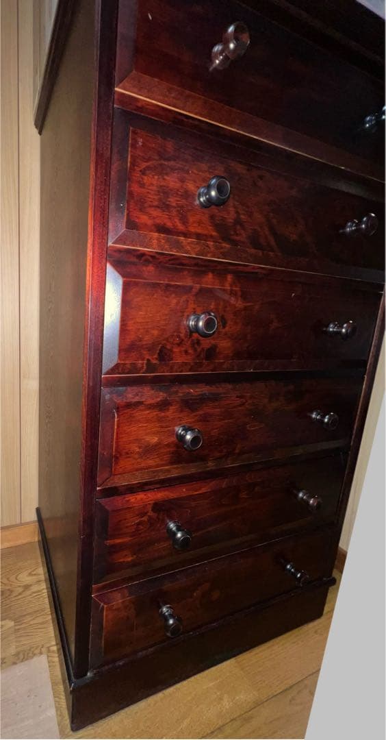 6段チェスト 民芸調　整理箪笥 収納家具 和家具 レトロ