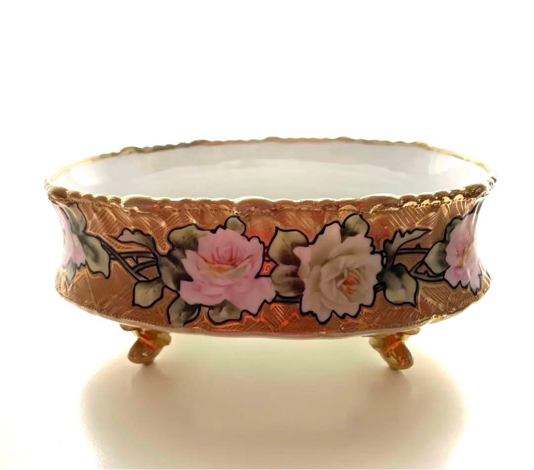 オールドノリタケ　野薔薇の柄の鉢