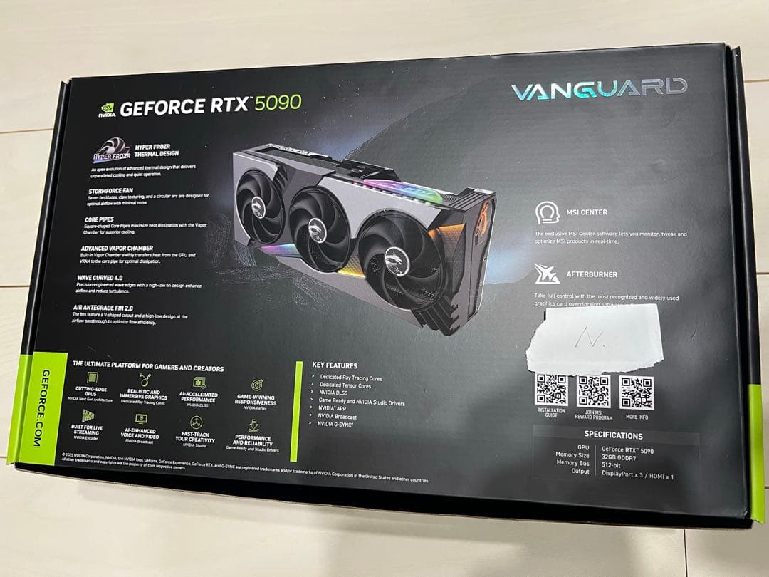 グラフィックボード・グラボ・ビデオカード MSI GeForce RTX 5090 VANGUARD SOC